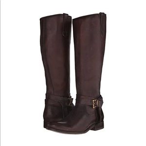 Frye Melissa Knotted High Dark Brown Boots 8